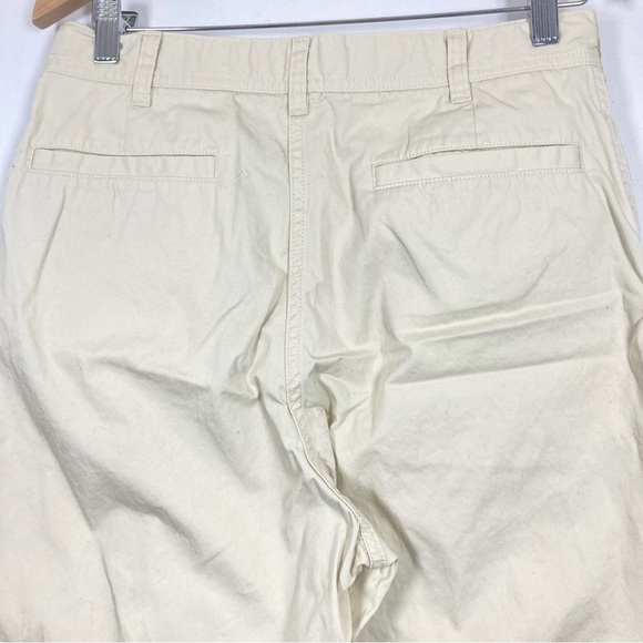 Uniqlo U Cream Beige Flat Front Pockets 100% Cotton Pants Women’s US 10 - Picture 11 of 16